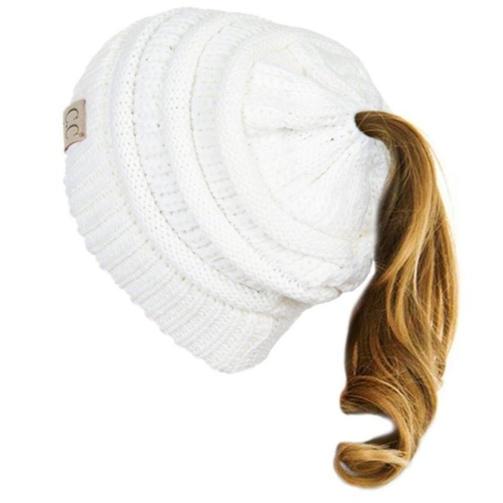 C.C Children Messy Bun Ponytail Beanie Hat
